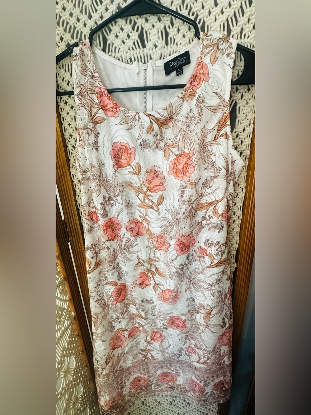 Pavilion Floral Fit & Flare Dress Medium Pink Ivory Cottagecore